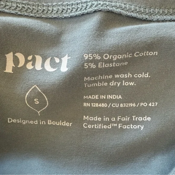 Pact Organic Cotton Relaxed Slub Tank Maxi Dress Small Side Slits Pockets Slate - Picture 3 of 8